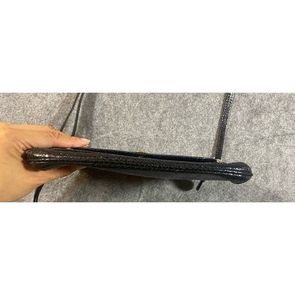 Brighton Purse Medium Black Faux Snack Skin Medium Shoulder Purse Clutch - Picture 11 of 13